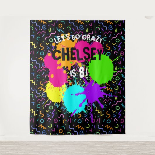 Neon Glow Foto achtergrond, Glow Party Back Drop Wandkleed (Voorkant)