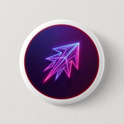 Neon Glow Futuristic Rocket Icon Button (Voorkant)