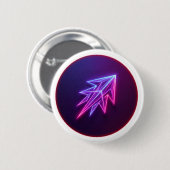 Neon Glow Futuristic Rocket Icon Button (Voorkant /achterkant)