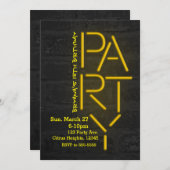 Neon Glow geel FEEST Bakstenen Muur Stedelijke Uit Kaart (Voorkant / Achterkant)