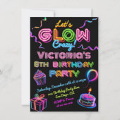 Neon Glow Gek Verjaardagsfeestje Kaart (Voorkant)
