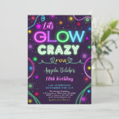Neon Glow Gek Verjaardagsfeestje Kaart (Staand voorkant)