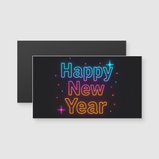 Neon Glow Gradiënt Typografie Feeststemming Cool (Voorkant / Achterkant)