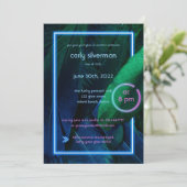 Neon Glow Graduation Party Kaart (Staand voorkant)