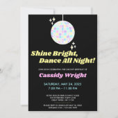 Neon Glow Groovy Disco Verjaardag Kaart (Voorkant)