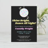 Neon Glow Groovy Disco Verjaardag Kaart (Staand voorkant)