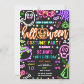 Neon Glow Halloween Kostuumfeest Verjaardag Kaart (Voorkant)