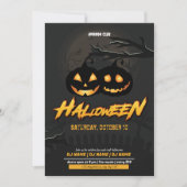 Neon Glow Halloween Party Club uitnodiging (Voorkant)