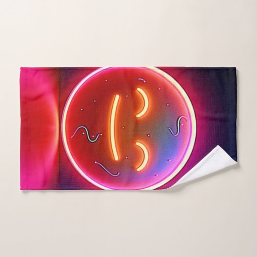 Neon Glow Happy Face Art Bad Handdoek (Handdoek)