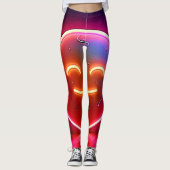 Neon Glow Happy Face Art Leggings (Voorkant)