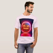 Neon Glow Happy Face Art T-shirt (Voorkant volledig)