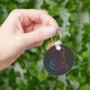 Neon Glow Hijab Silhouet Minimalistische Kunst Sleutelhanger
