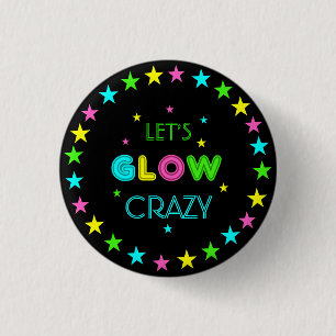 Neon Glow in Dark Black Light Kids Birthday Ronde Button 3,2 Cm