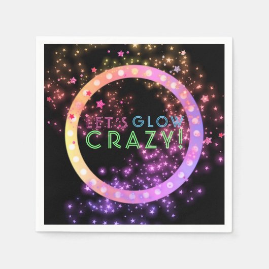 Neon Glow in de Dark Party | Kinderen Verjaardag S Servet (Voorkant)