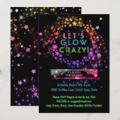 Neon Glow in de Dark Party | Verjaardag kinderen Kaart (Voorkant / Achterkant)