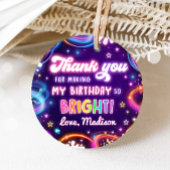 Neon Glow in de donkere disco meisje verjaardagsfe Bedankjes Labels