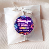 Neon Glow in de donkere disco meisje verjaardagsfe Ronde Sticker