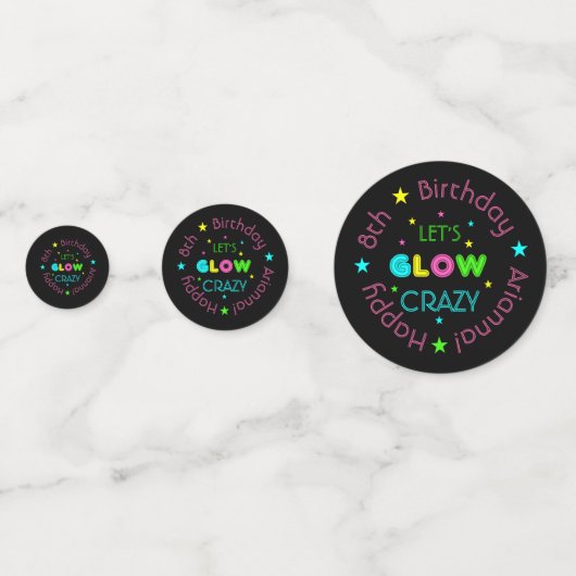 Neon Glow in the Dark Birthday Party Confetti (Voorkanten)