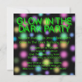 Neon Glow in the Dark Birthday Party Kaart (Voorkant)