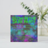 Neon Glow in the Dark Birthday Party Kaart (Staand voorkant)