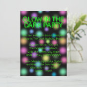 Neon Glow in the Dark Birthday Party Kaart (Staand voorkant)