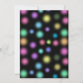 Neon Glow in the Dark Birthday Party Kaart (Achterkant)