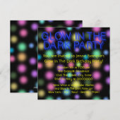 Neon Glow in the Dark Birthday Party Kaart (Voorkant / Achterkant)