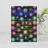 Neon Glow in the Dark Birthday Party Kaart (Staand voorkant)