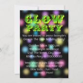 Neon Glow in the Dark Birthday Party Kaart (Voorkant)