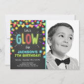 Neon Glow in the Dark Birthday-uitnodiging Kaart (Voorkant)