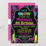 Neon Glow in the Dark Kids Birthday Party Invite Kaart<br><div class="desc">Heb je een gloed in de donkerzwarte lichtpartij? Deze uitnodiging is de perfecte manier om al je gasten enthousiast te maken over je feest! Bekijk het gehele Glow-Collectie via JSday-Design: https://www.zazzle.com/collections/glow_party_products-119325198701602622</div>