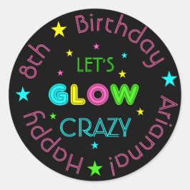 Neon Glow in the Dark Kids Verjaardag Sticker