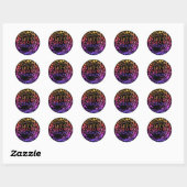 Neon Glow in The Dark Party Kinderen Verjaardagsgu Ronde Sticker (Vel)