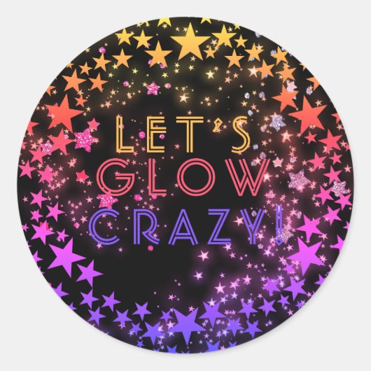 Neon Glow in The Dark Party Kinderen Verjaardagsgu Ronde Sticker (Voorkant)
