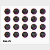 Neon Glow in the Dark Party Kinderen Verjaardagsgu Ronde Sticker (Vel)