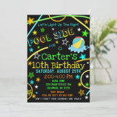 Neon Glow in the Dark Pool Party nodigt uit Kaart (Staand voorkant)