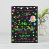 Neon Glow in the Dark Pool Party nodigt uit Kaart (Staand voorkant)