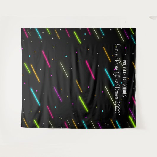 Neon Glow in the Dark Prom Dance Achtergrond Wandkleed (Voorkant (horizontaal))