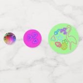 Neon Glow in the Dark, Rainbow Cheetah, afdruk Confetti (Achterkanten)