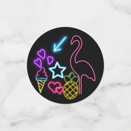 Neon Glow in the Dark, Rainbow Cheetah, afdruk Confetti (Kleine voorkant)