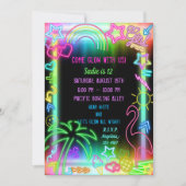 Neon Glow in the Dark, Rainbow Cheetah, afdruk Kaart (Voorkant)