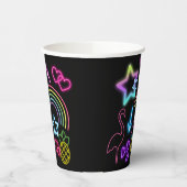 Neon Glow in the Dark, Rainbow Cheetah, afdruk Papieren Bekers (Links)