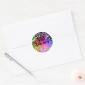 Neon Glow in the Dark, Rainbow Cheetah, afdruk Ronde Sticker (Envelop)