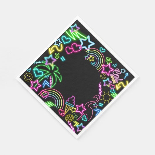 Neon Glow in the Dark, Rainbow Cheetah, afdruk Servet (Hoek)