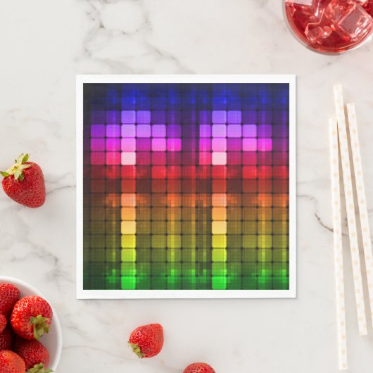 Neon Glow in the Dark, Rainbow Cheetah, afdruk Servet (Insitu)