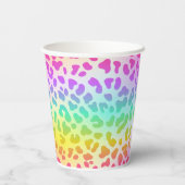 Neon Glow in the Dark, Rainbow Cheetah Print Cup Papieren Bekers (Achterkant)