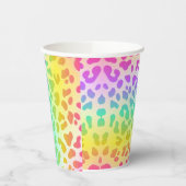 Neon Glow in the Dark, Rainbow Cheetah Print Cup Papieren Bekers (Links)