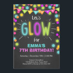 Neon Glow in the Dark Verjaardagsuitnodiging Kaart<br><div class="desc">Een perfecte manier om je gasten uit te nodigen voor je verjaardagsfeestje!</div>