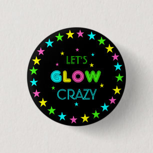 Neon Glow in the Dark Zwart Licht Kinderen Verjaar Ronde Button 3,2 Cm