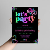 Neon Glow Karaoke Uitnodiging voor verjaardag